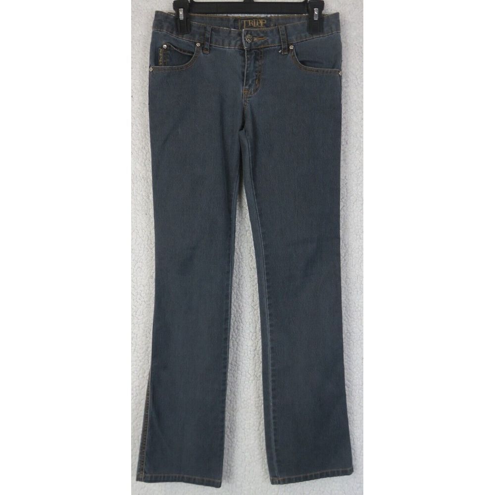 Womens Vintage Tripp NYC Jeans Gray Size 3 Skull Buttons Zipper Goth Grunge